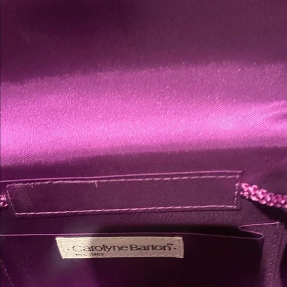 NWOT Elegant Purple Clutch with Jewel Accent - Picture 3 of 6